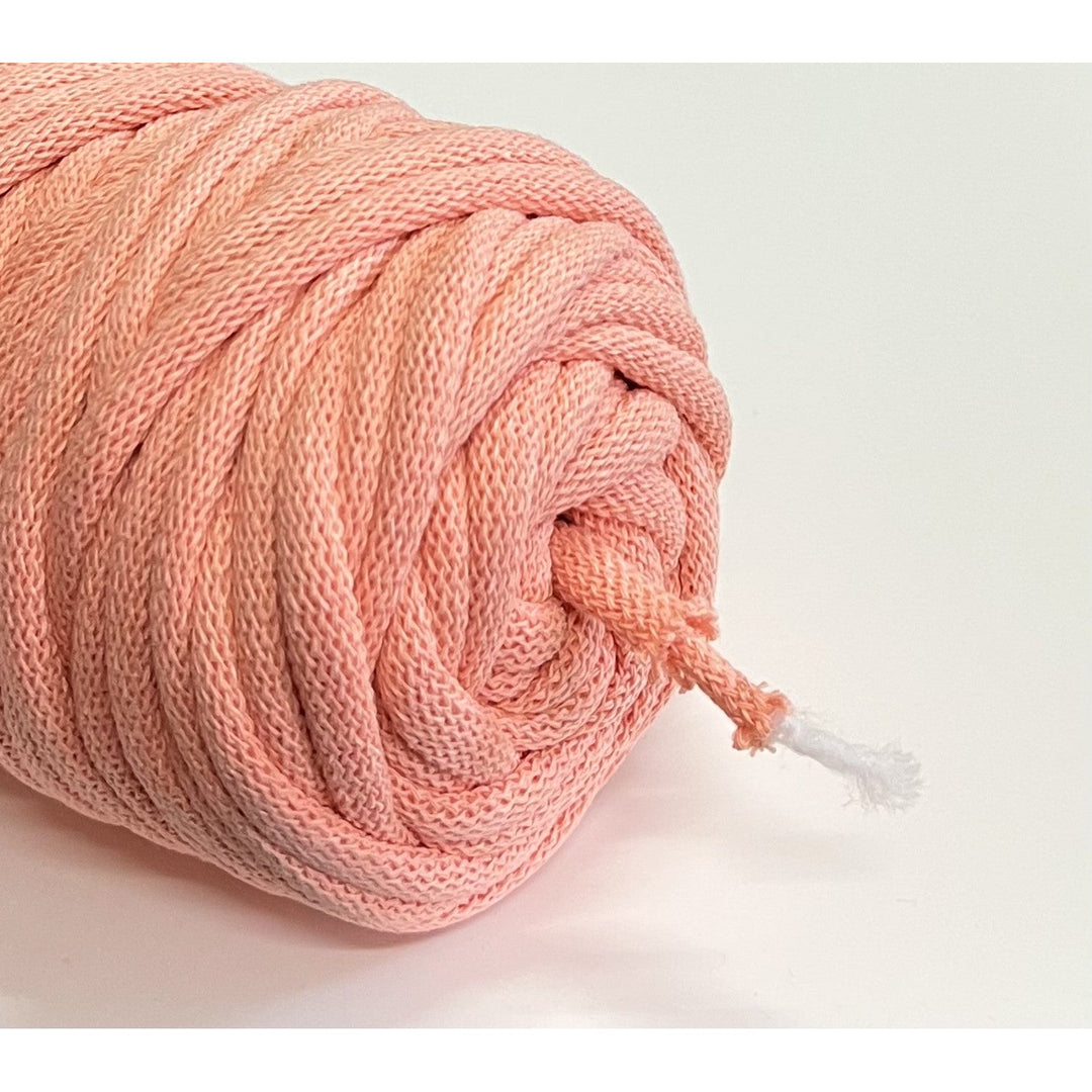 WAS, cotton cord with polyester core, braided, 9mm, 50m, salmon