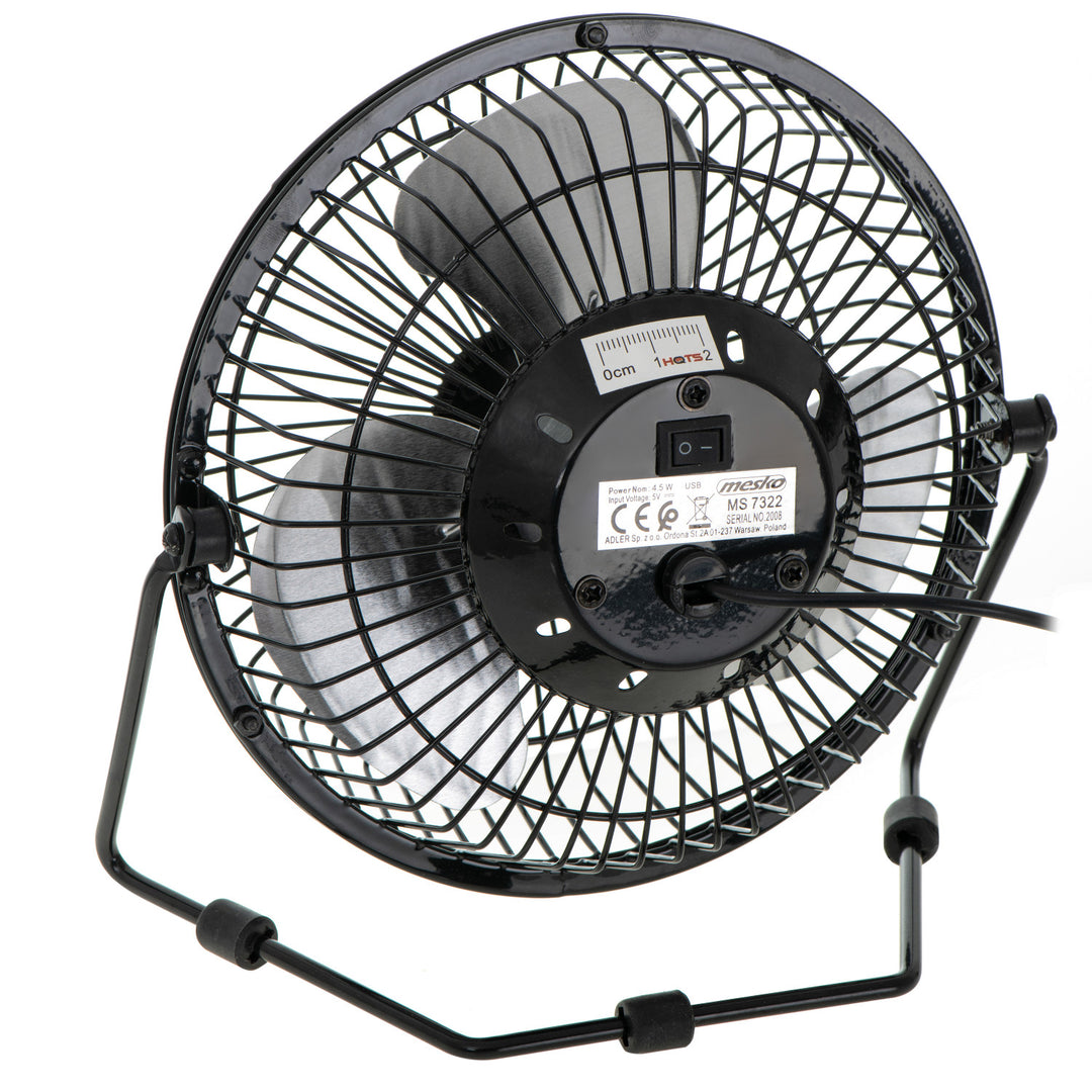 Mesko Desk Fan, 15 cm diameter, USB-powered, vertical oscillation, MS 7322