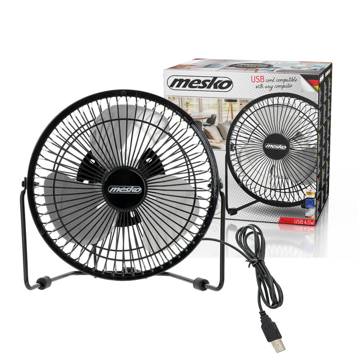 Mesko Desk Fan, 15 cm diameter, USB-powered, vertical oscillation, MS 7322