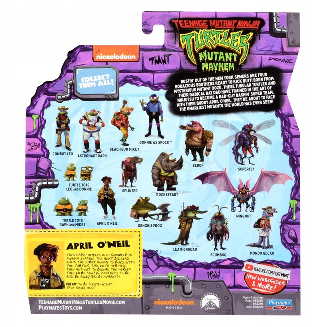 April O'Neil figurine with Warrior Ninja Turtles accessories