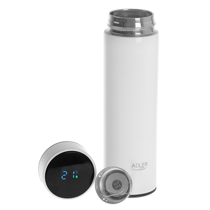 Adler thermos flask, LED touchscreen display, 473 ml capacity, white, AD 4506