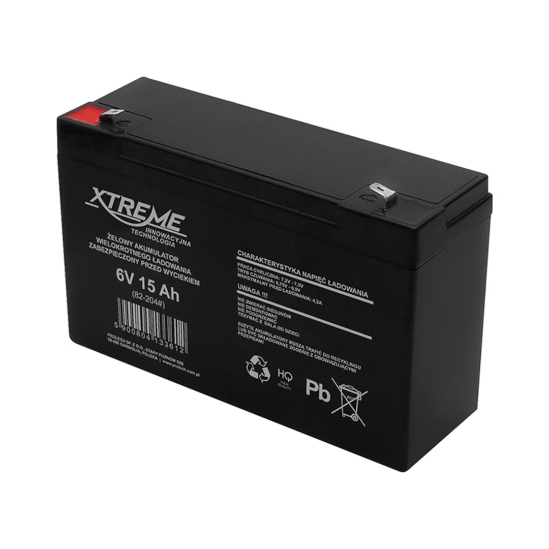 Xtreme gel battery, 6V 15Ah, maintenance-free, 82-204