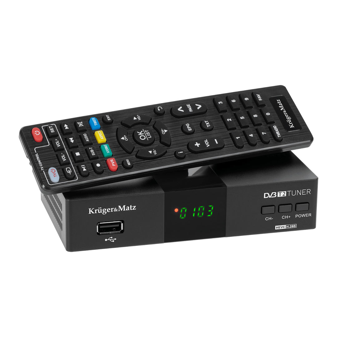 KM0550D DVB-T2 Tuner and Decoder with H.265 HEVC, EPG, PVR, and Timeshift by Kruger&Matz