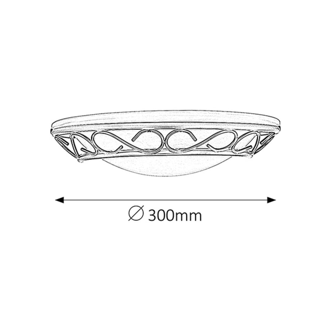 Rabalux semi-plophone, metal, alabaster glass shade, E14 socket, Athen