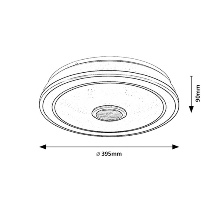 Round ceiling lamp Rabalux, 24W LED, RGB, Bluetooth, timer, Nikolaus