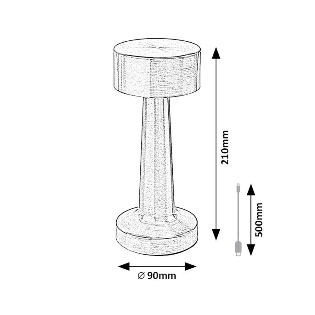 Rabalux table lamp, 2.7W LED, 40lm, 1200mAh battery, Senan