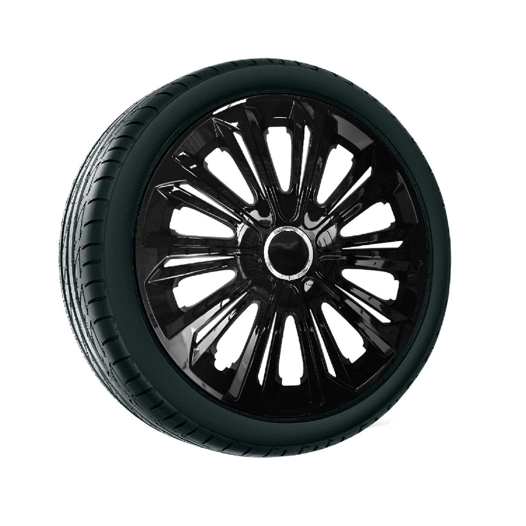 Universal hubcap 15'' NRM Strong black lacquered 1 piece