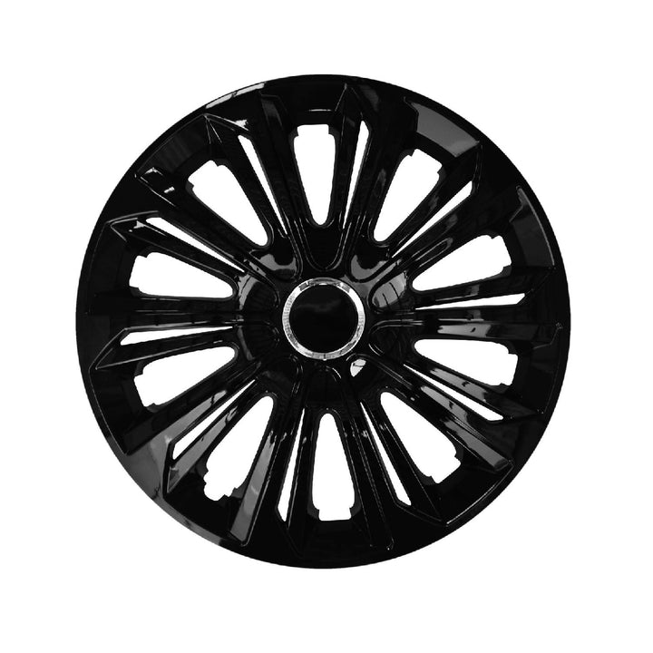 Universal hubcap 15'' NRM Strong black lacquered 1 piece
