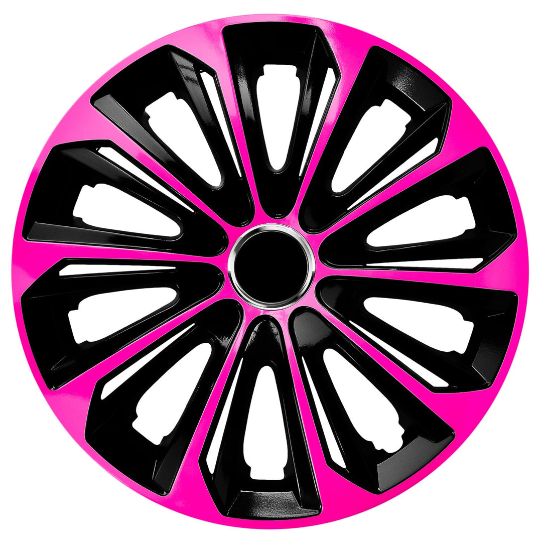 Universal hubcap 15'' NRM Extra Strong pink/black 1 piece wheel trim