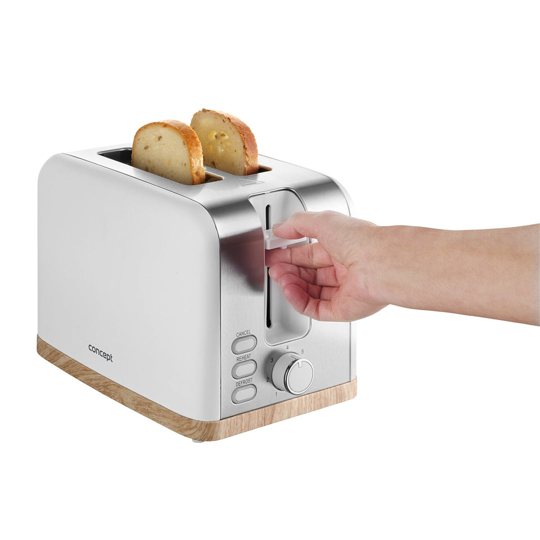 Concept electric toaster, 930W, 7 degrees of browning, white, TE2015 (EU plug)