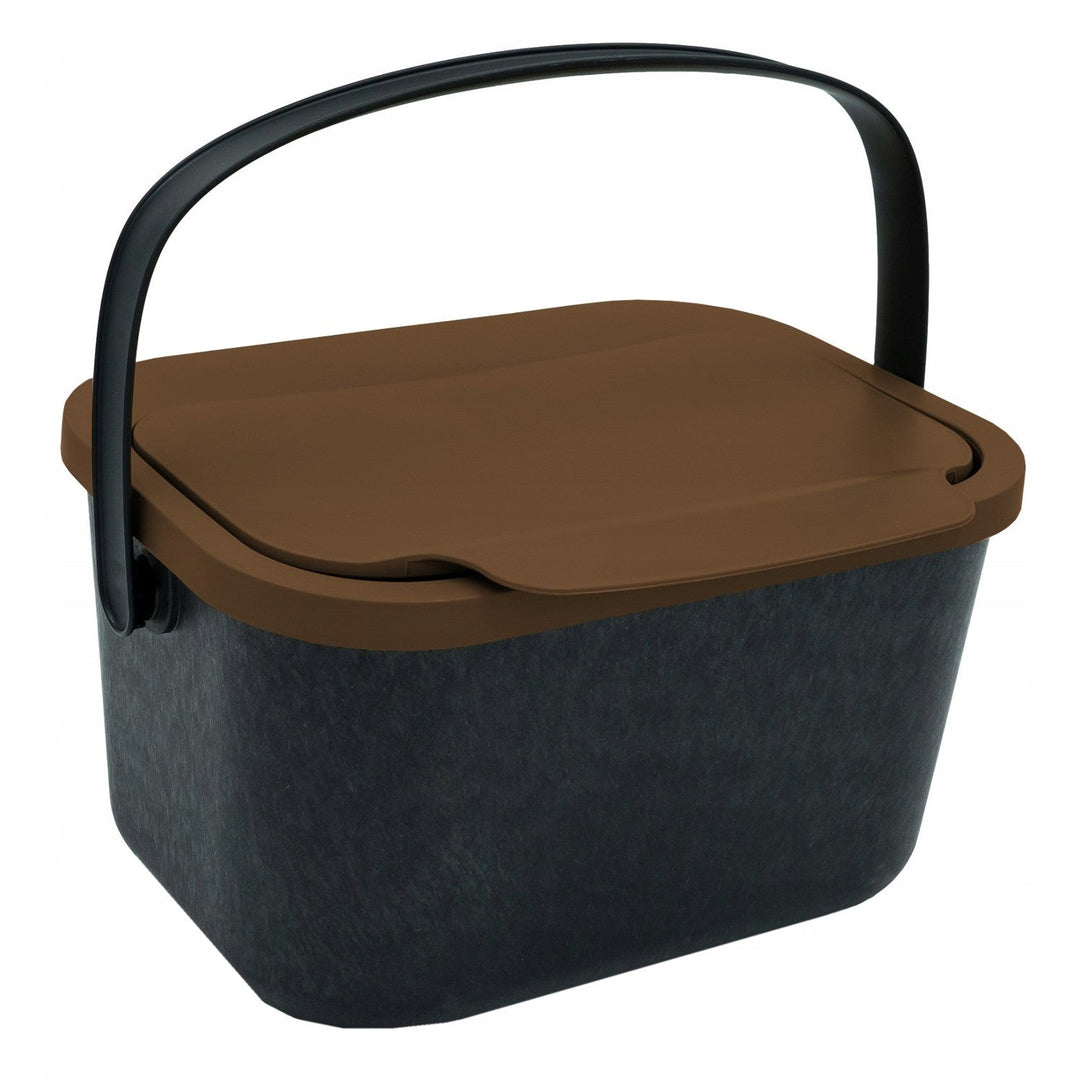 Bio-waste bin, 4.5 liter capacity, black with brown lid, Mini Bini