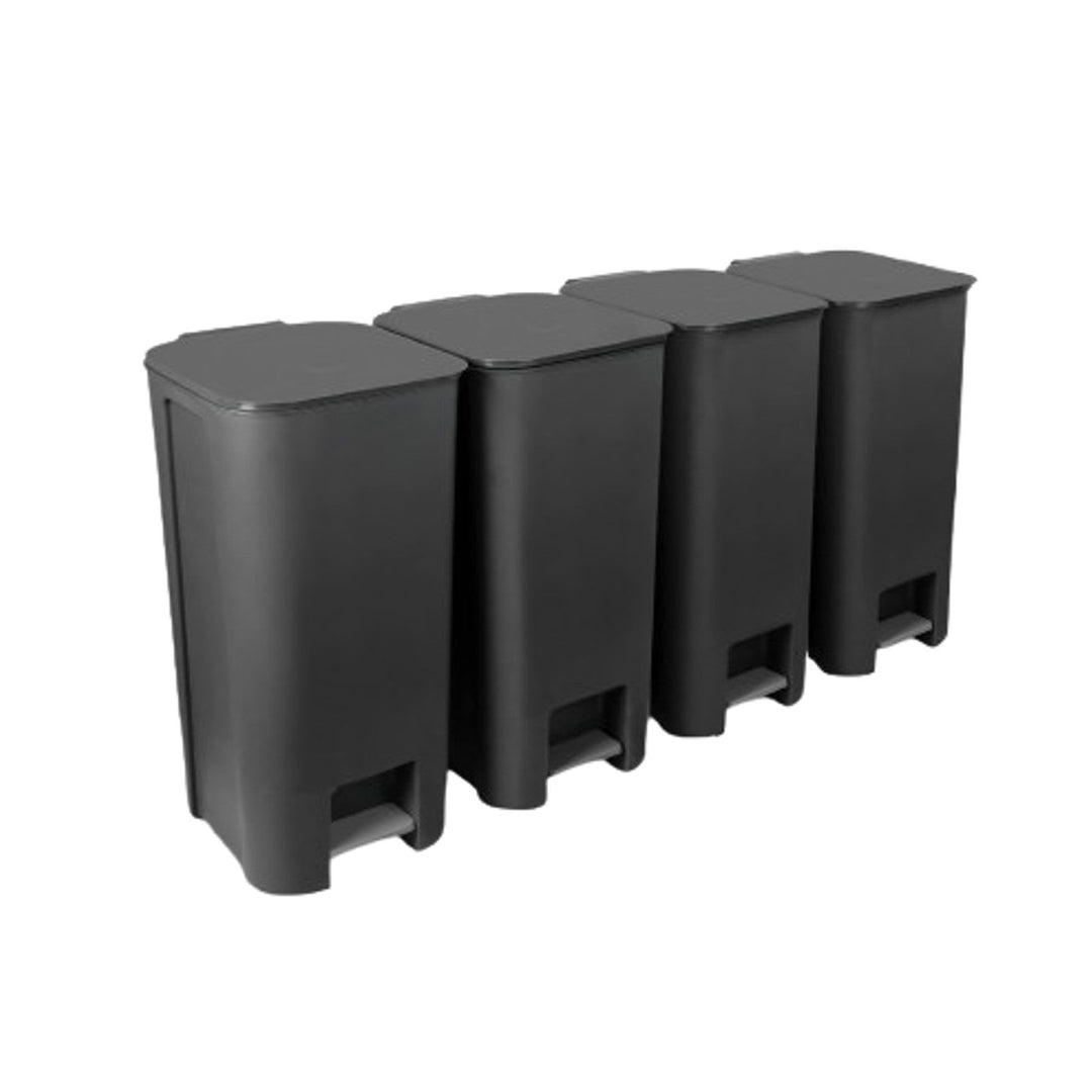 Segregation set 4 x garbage can with pedal 40 L dark graphite Practic 10106593