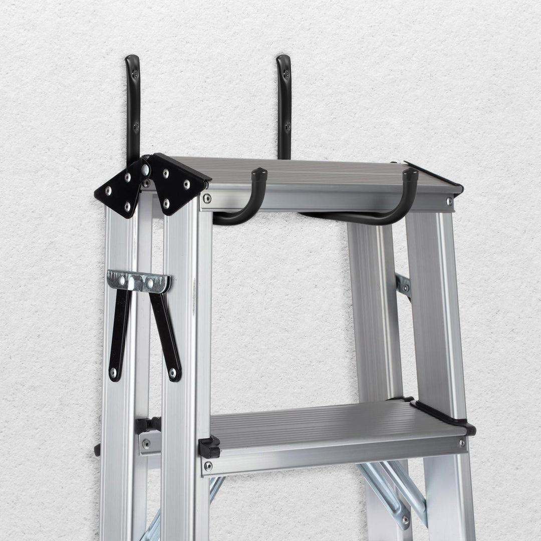 Set of 2 Maclean wall mounts, for tires, wheels, ladder, bicycle, steel, max. load 22kg/handle, MC-487