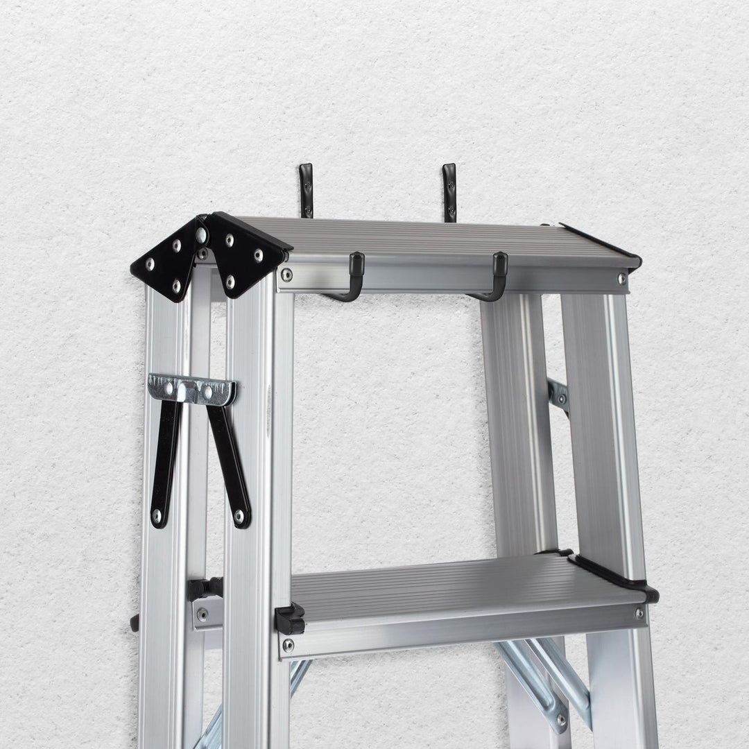 Set of 2 Maclean wall mounts, for tires, wheels, ladder, bicycle, steel, max. load 22kg/handle, MC-489
