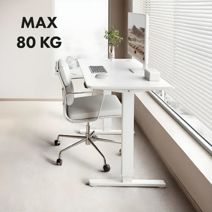 Ergo Office electric adjustable height desk, max height 1160mm, max - 80 kg, without top for standing and sitting work, white, ER-400 W
