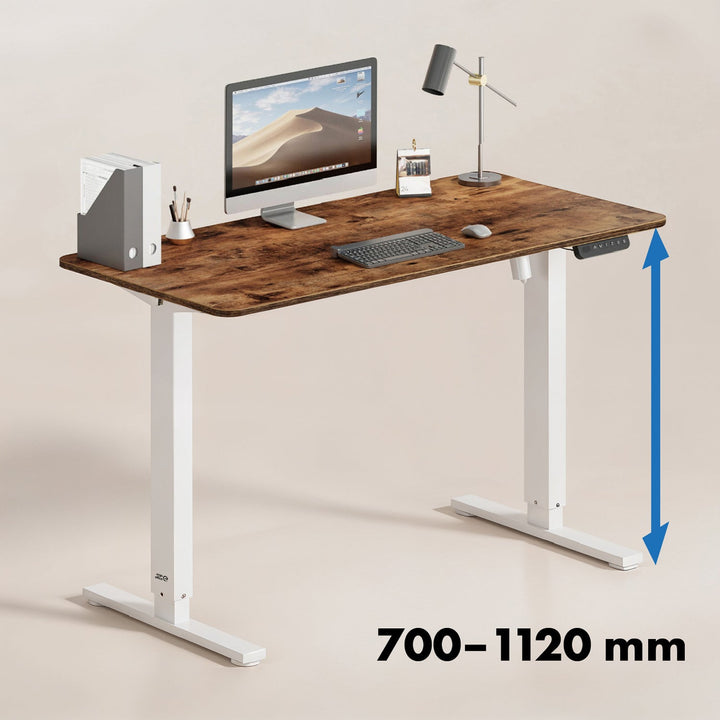 Ergo Office electric adjustable height desk, max height 1160mm, max - 80 kg, without top for standing and sitting work, white, ER-400 W