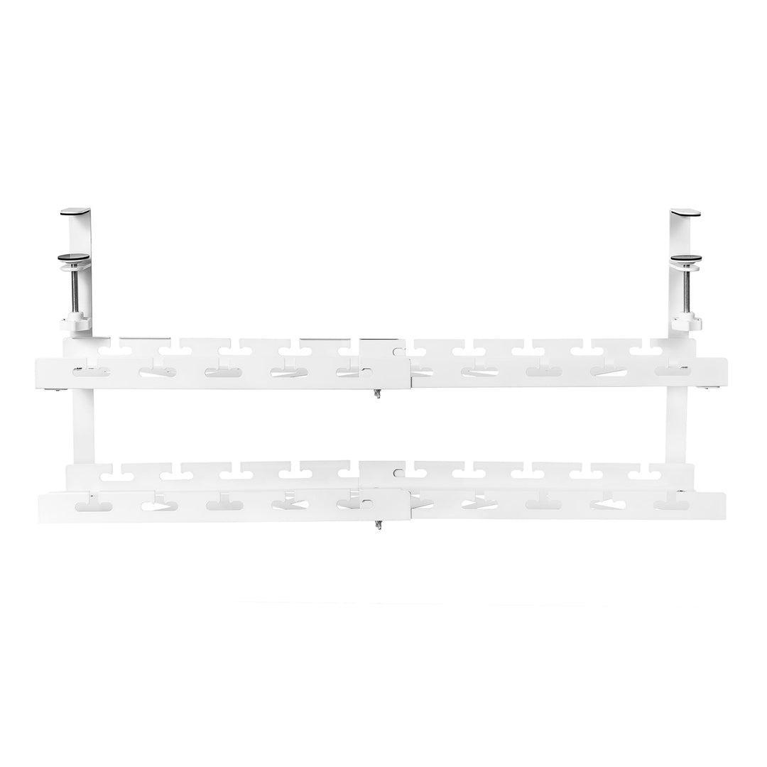 Maclean under-desk cable organizer, max. load 5kg, max. 728mm, 2 levels, white, MC-102 W