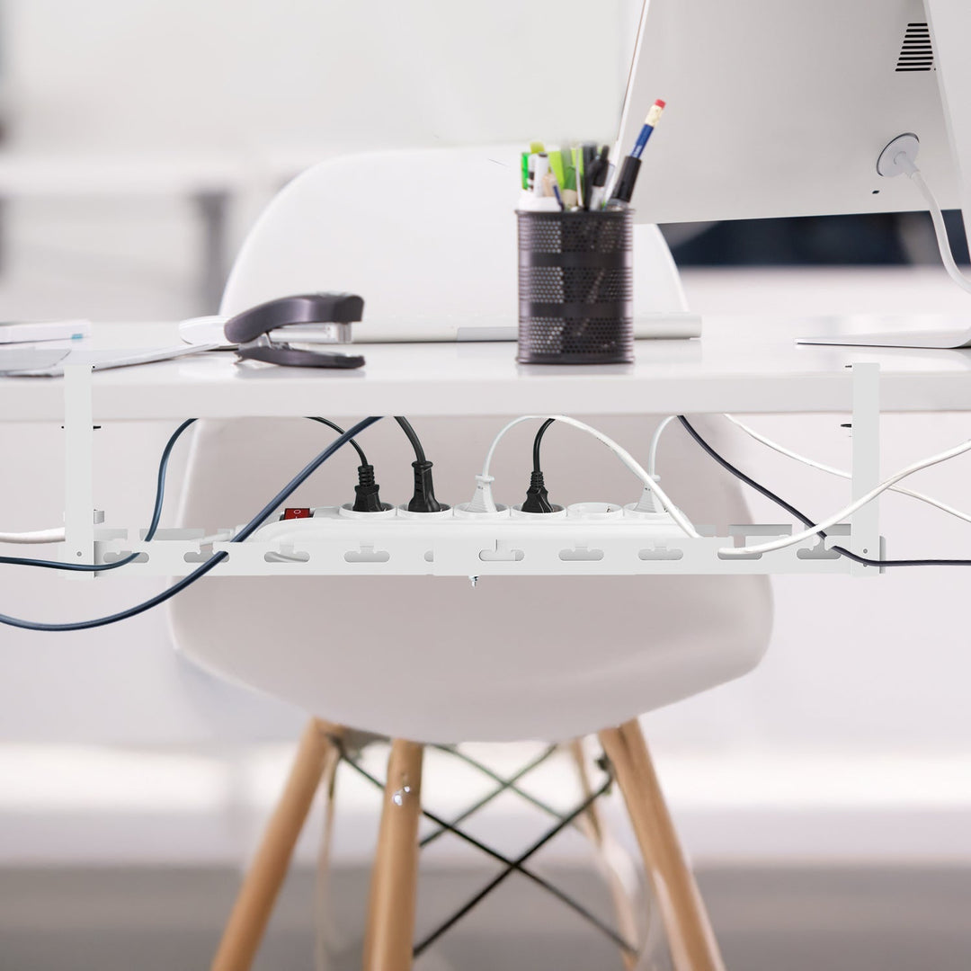 Maclean under-desk cable organizer, max. load 5kg, max. 728mm, white, MC-103 W