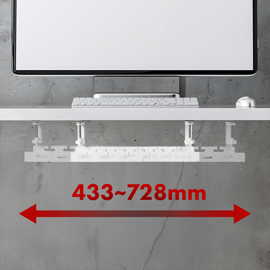 Maclean under-desk cable organizer, max. load 5kg, max. 728mm, white, MC-103 W