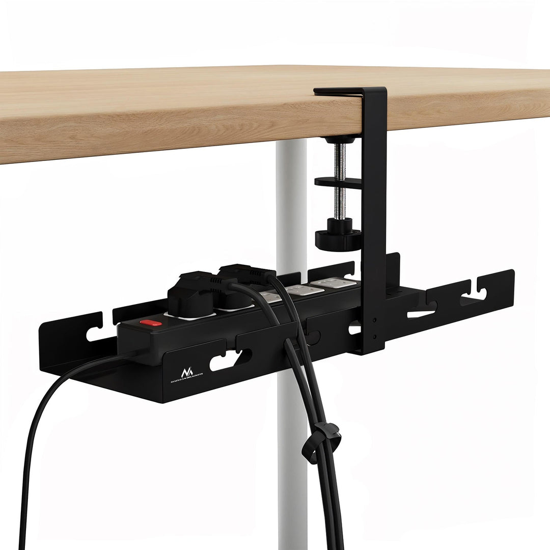 Maclean under-desk cable organizer, max load 5kg, black, MC-105 B