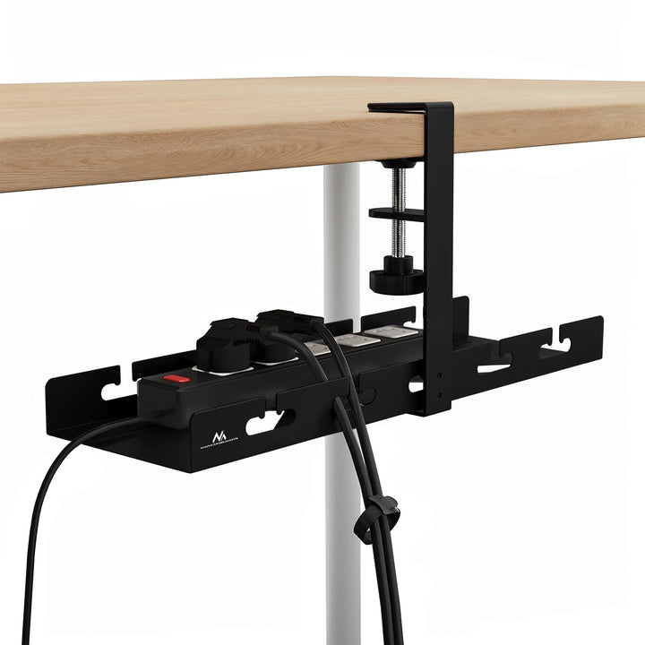 Maclean under-desk cable organizer, max load 5kg, black, MC-105 B