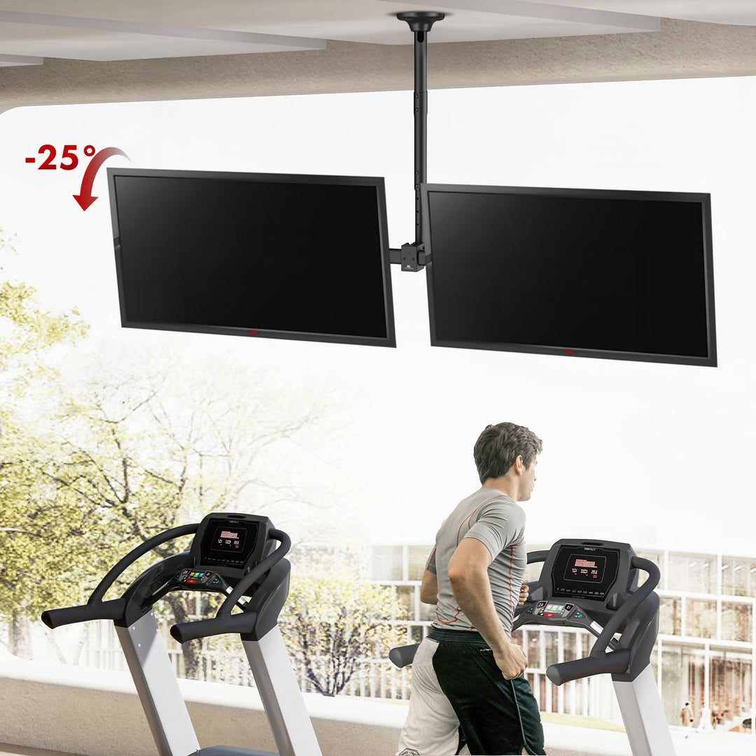 Maclean ceiling mount for two TVs, max load 2x40kg, 34-60", max VESA 600x400, MC-111 B