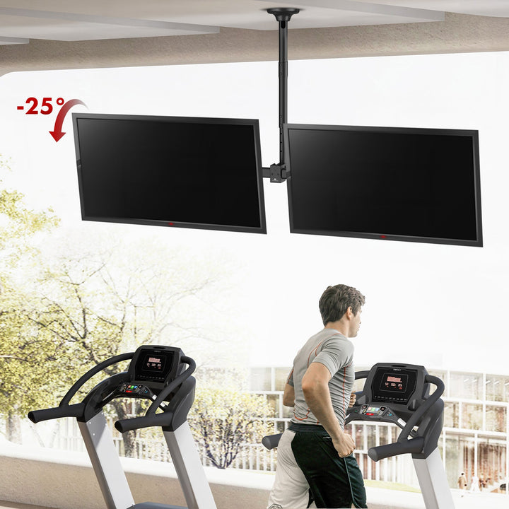 Maclean ceiling mount for two TVs, max load 2x40kg, 34-60", max VESA 600x400, MC-111 B