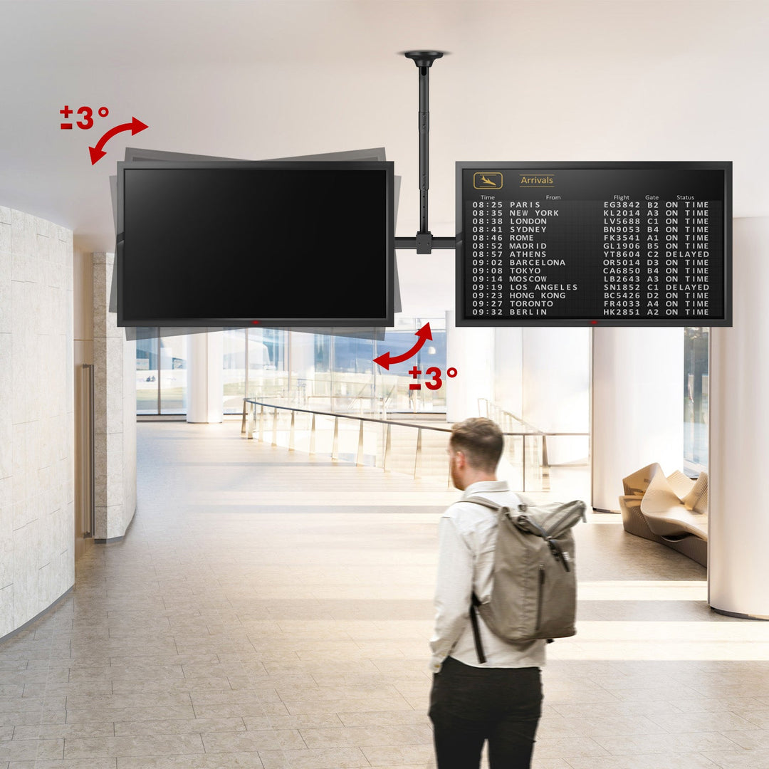 Maclean ceiling mount for two TVs, max load 2x40kg, 34-60", max VESA 600x400, MC-111 B