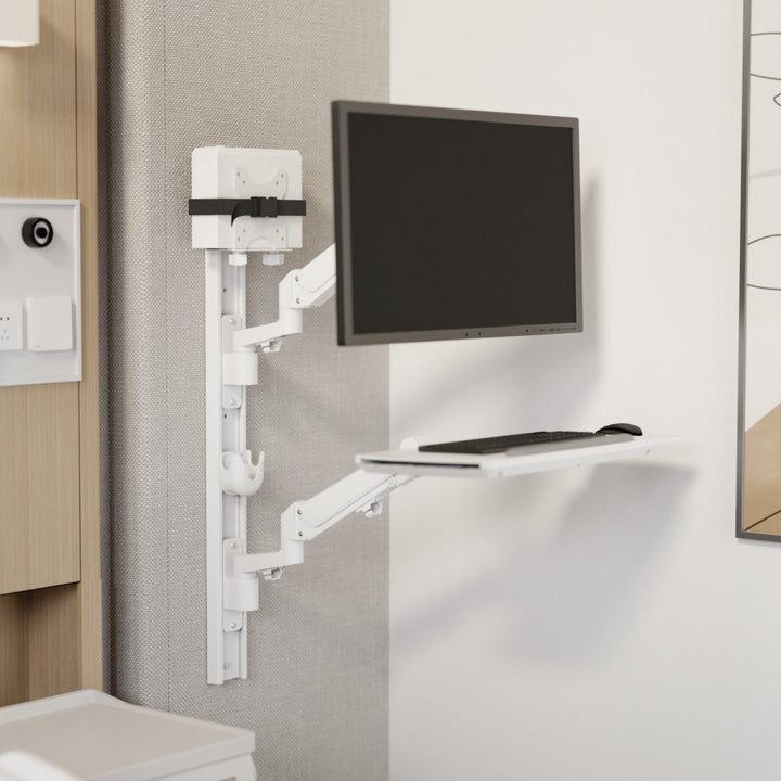 Maclean mini computer mount, 17-70mm range, VESA compatible, max load 5kg, white, MC-115 W