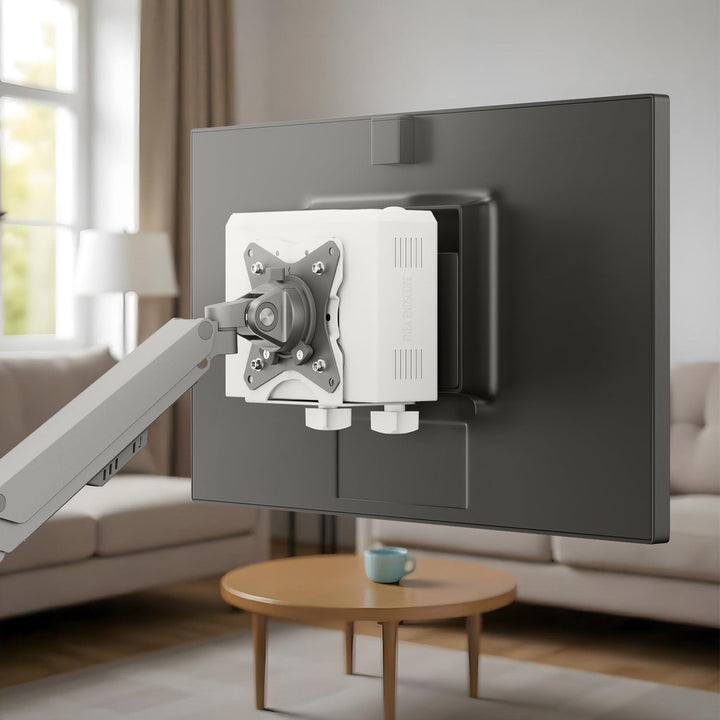 Maclean mini computer mount, 17-70mm range, VESA compatible, max load 5kg, white, MC-115 W