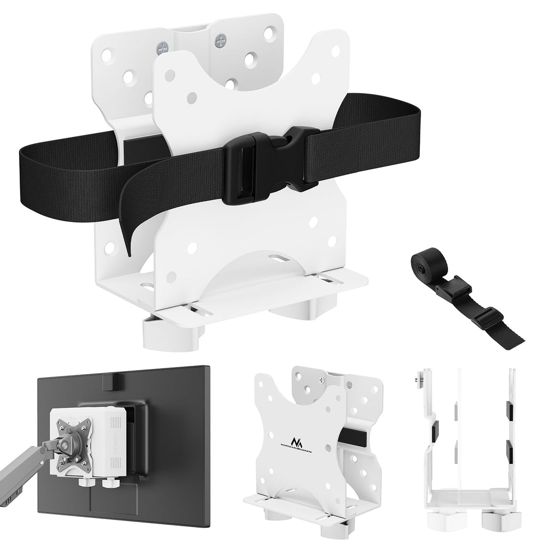 Maclean mini computer mount, 17-70mm range, VESA compatible, max load 5kg, white, MC-115 W