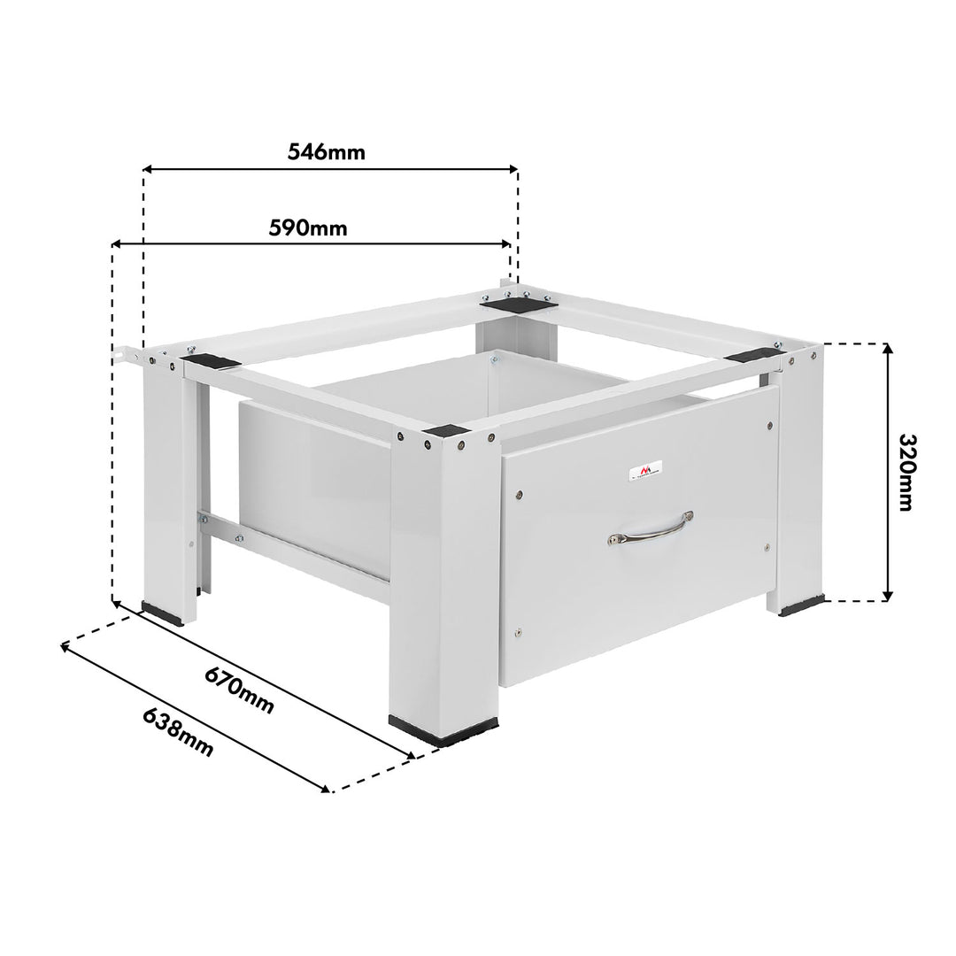 Maclean Washer/Dryer Base with Drawer, max. load 150 kg, white, MC-117 W