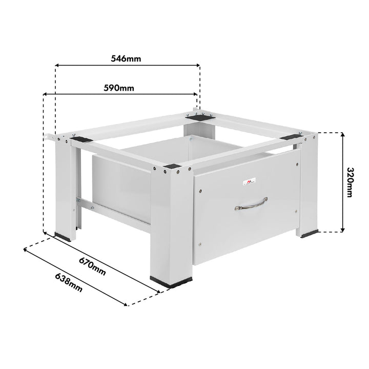 Maclean Washer/Dryer Base with Drawer, max. load 150 kg, white, MC-117 W