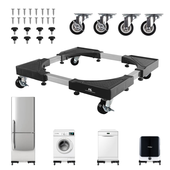 Maclean mobile washing machine base, caster lock, 500-700mm wide, universal, up to 200kg, MC-118 B