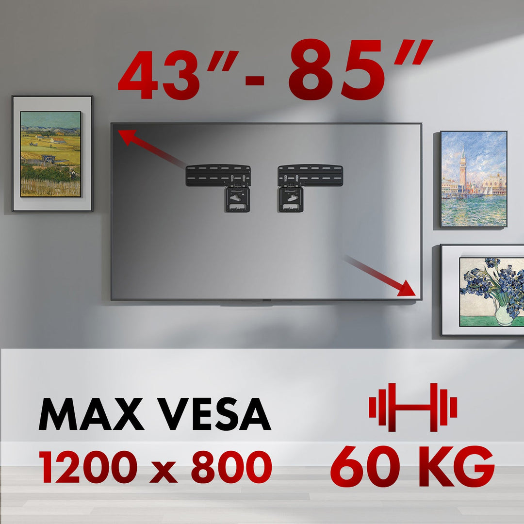 Maclean TV bracket, compatible with Samsung QLED TVs, 43"-85", max. 60kg, MC-806 N