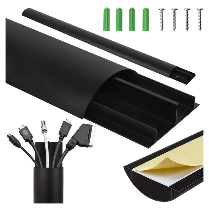 Maclean aluminum cable masking strip, 62x20x750mm, black, MC-814 B