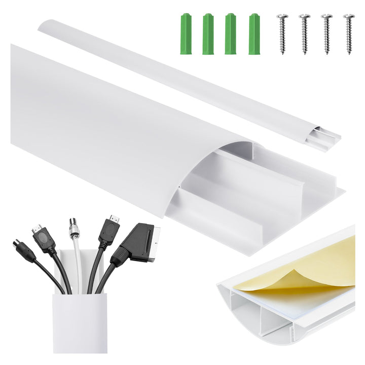 Maclean aluminum cable masking strip, 62x20x750mm, white, MC-814 W