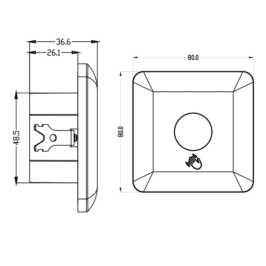 Maclean short range PIR sensor, range 5-6cm, recessed box, max. load 1200W, MCE313 B, 4 pcs