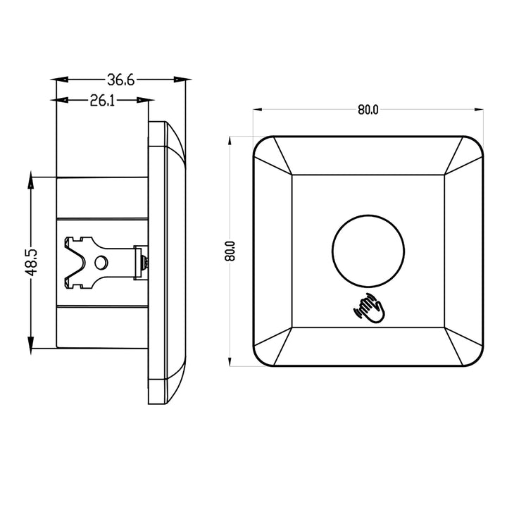Maclean short range PIR sensor, range 5-6cm, recessed box, max. load 1200W, MCE313 B, 4 pcs