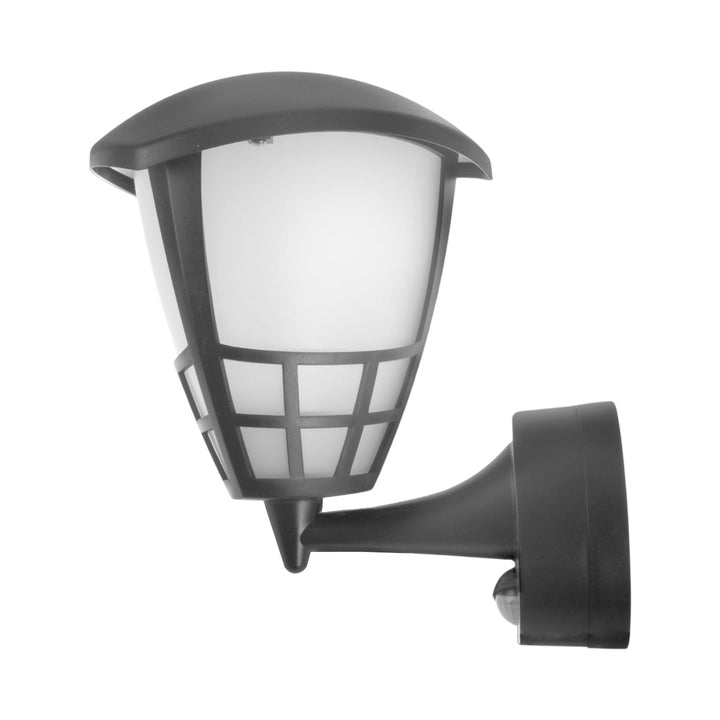 Wall lamp 1xE27 with sensor Maclean, infrared sensor, max load 60W, IP65, color gray, MCE518 GR + LED filament bulb E27, 6W 230V Maclean Energy MCE267 WW warm white 3000K 720lm retro edison decorative