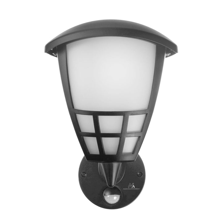 Wall lamp 1xE27 with sensor Maclean, infrared sensor, max load 60W, IP65, color gray, MCE518 GR + LED filament bulb E27, 11W 230V Maclean Energy MCE280 WW warm white 3000K 1500lm retro edison decorative A6