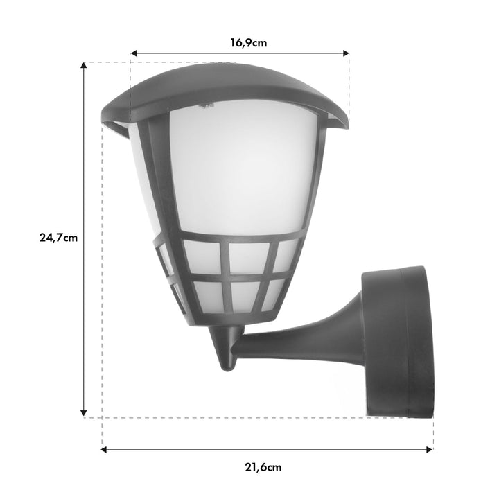 Wall lamp 1xE27 Maclean, max load 60W, IP65, grey color, MCE519 GR + LED filament bulb E27, 6W 230V Maclean Energy MCE267 WW warm white 3000K 720lm retro decorative edison