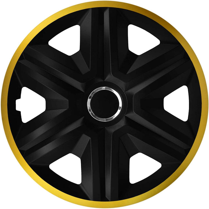Universal hub cap 16'' NRM Fast Lux black-gold 1 piece wheel trim