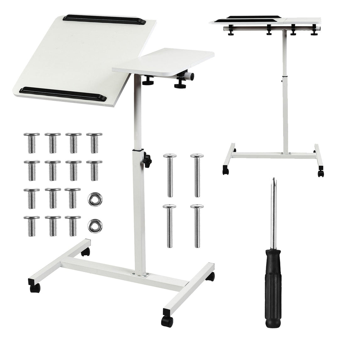 Maclean mobile desk/laptop stand, white, height adjustment 59-89cm, max. 30kg , MC-121 W
