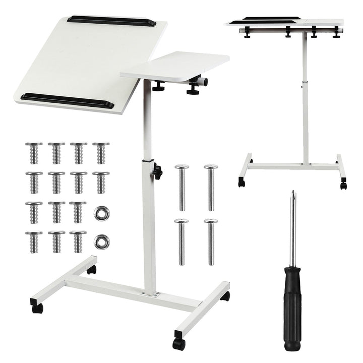 Maclean mobile desk/laptop stand, white, height adjustment 59-89cm, max. 30kg , MC-121 W