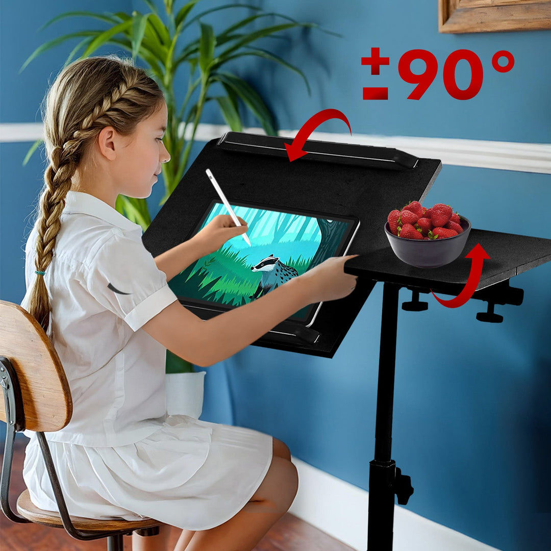 Maclean mobile desk/laptop stand, white, height adjustment 59-89cm, max. 30kg , MC-121 B