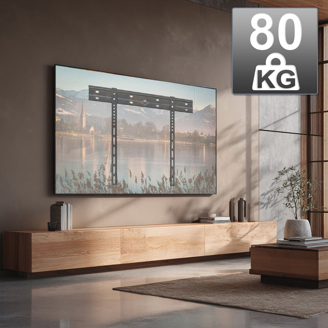 Maclean ultra flat wall mount for TV, 40-85", max VESA 600x400, load up to 80kg, MC-123