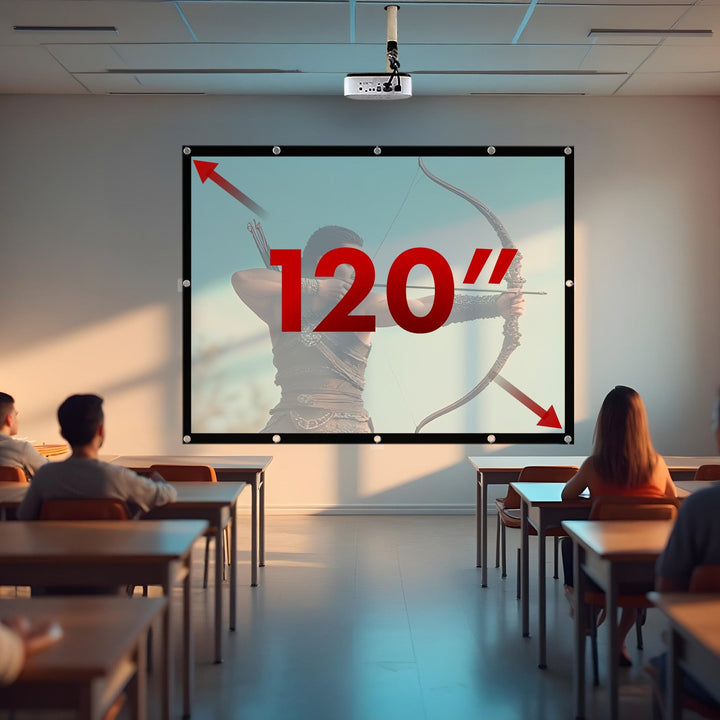 Maclean projection screen, 120", 240x180cm, 25mm 4:3 border, tension hooks, MC-169
