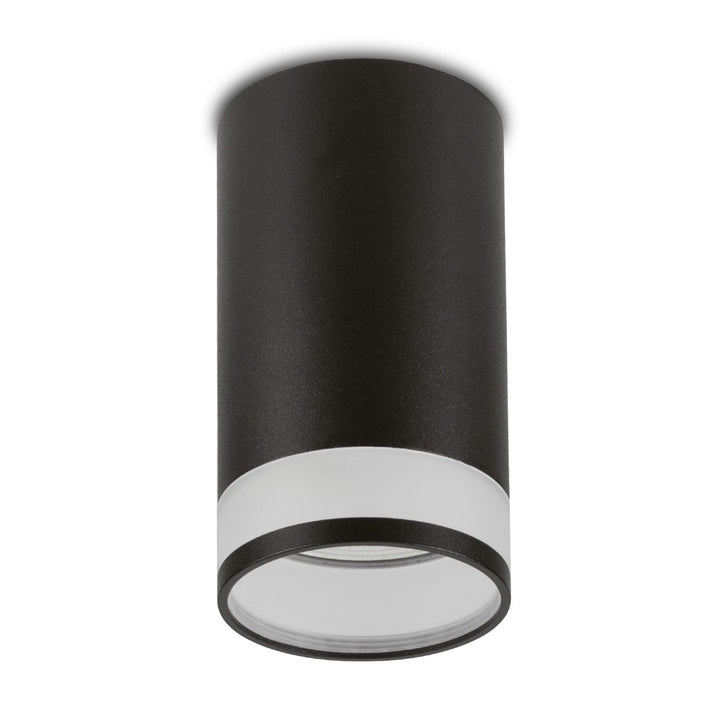 Maclean surface-mounted luminaire / tube, spot, round, aluminum, GU10, 55x130mm, black color, MCE361 B + LED bulb GU10 7W Maclean Energy MCE437 WW warm white 3000K, 220-240V~, 50/60Hz, 490 lm