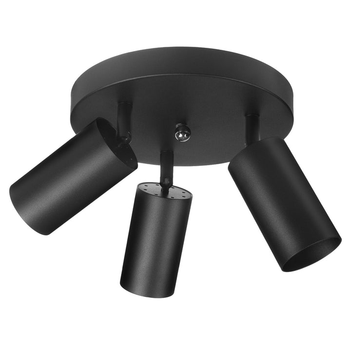 Maclean ceiling lamp, spot, movable, aluminum, 3xGU10, 55x90mm, matte black color, MCE362 B + LED bulb GU10 7W Maclean Energy MCE437 WW warm white 3000K, 220-240V~, 50/60Hz 3pcs